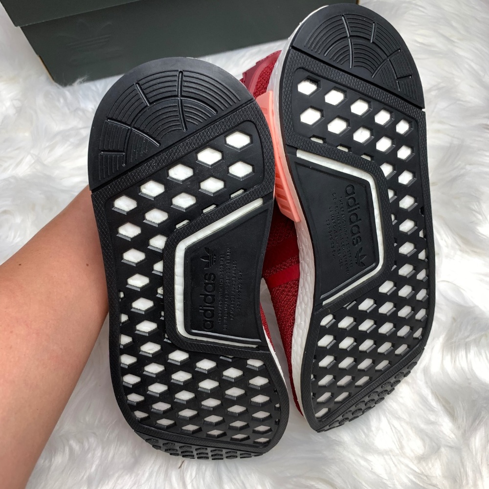 New Adidas NMD R1 Collegiate Burgundy Sneakers - Picture 7 of 8